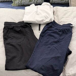 ZYIA lot size large Black and Navy joggers and a quarter zip